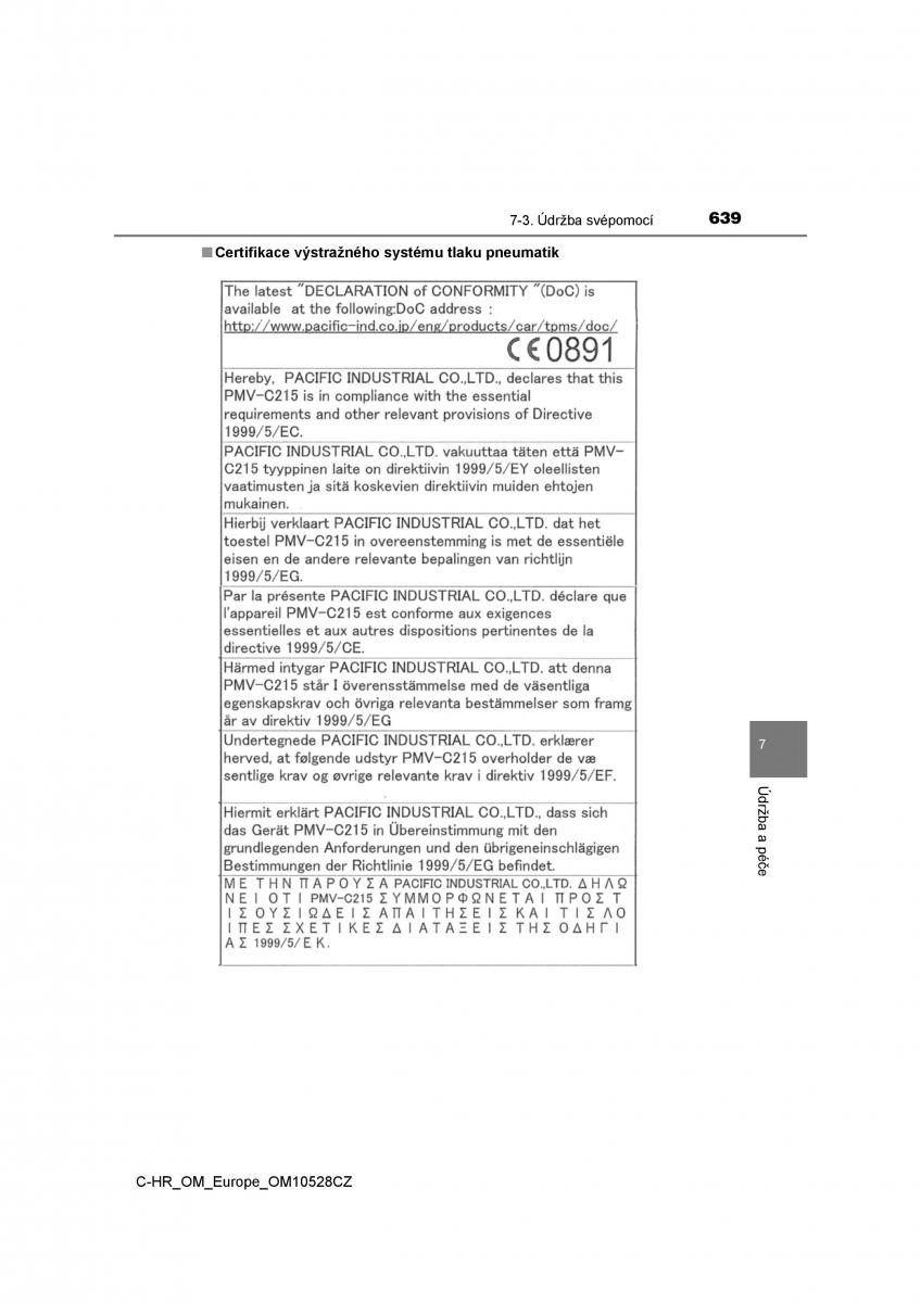 Toyota C HR navod k obsludze / page 639