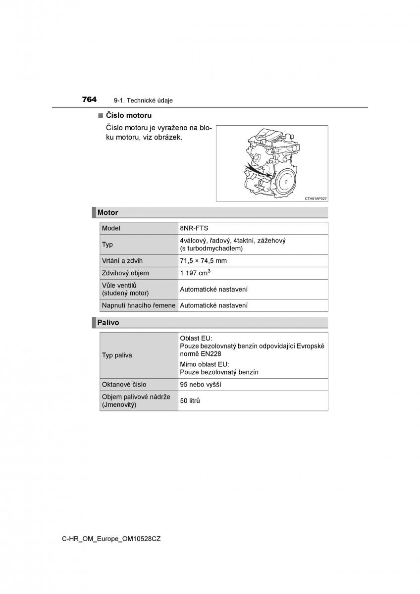 Toyota C HR navod k obsludze / page 764