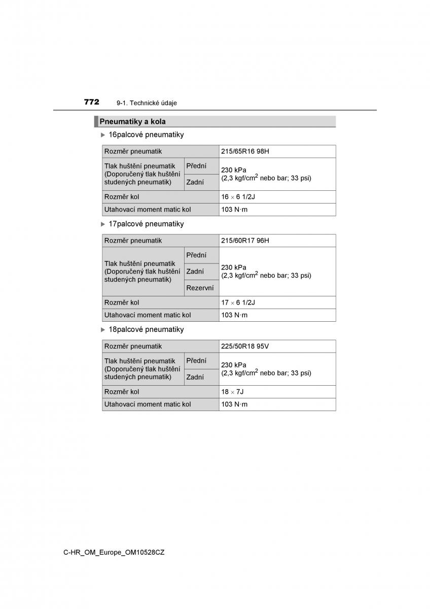 Toyota C HR navod k obsludze / page 772