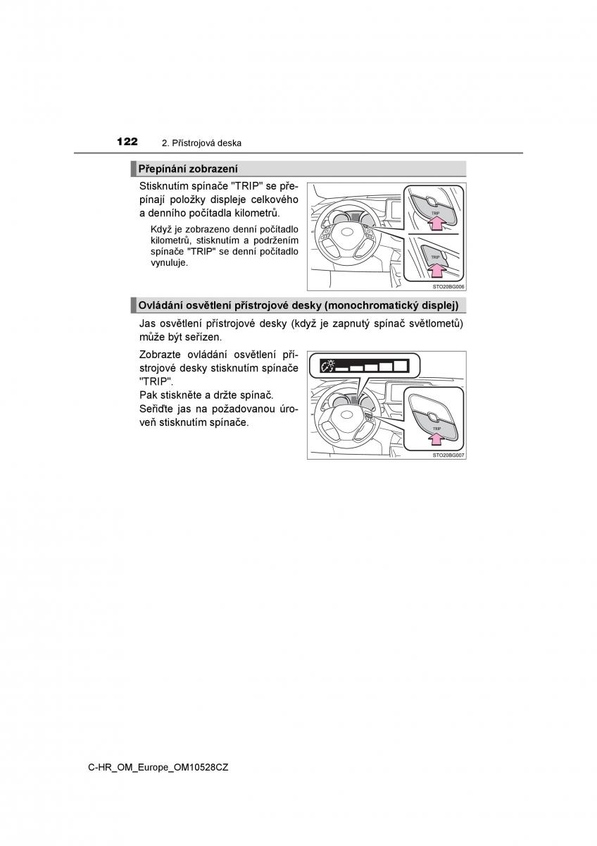 Toyota C HR navod k obsludze / page 122