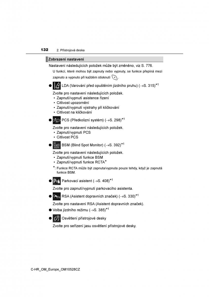 Toyota C HR navod k obsludze / page 132