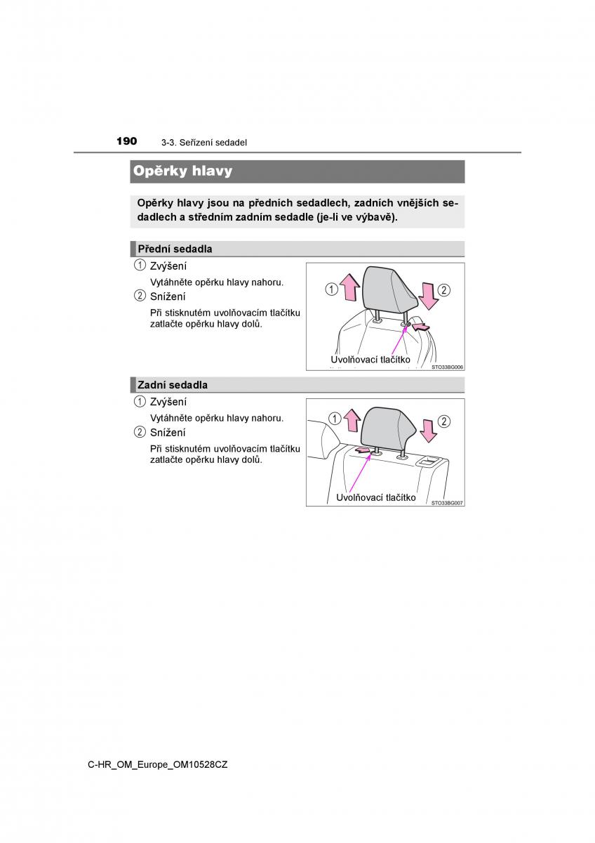 Toyota C HR navod k obsludze / page 190