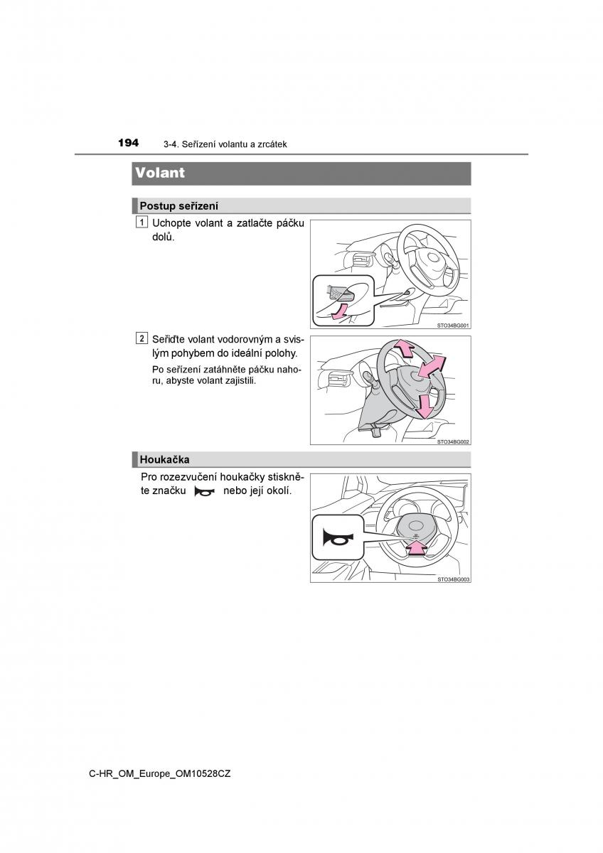 Toyota C HR navod k obsludze / page 194