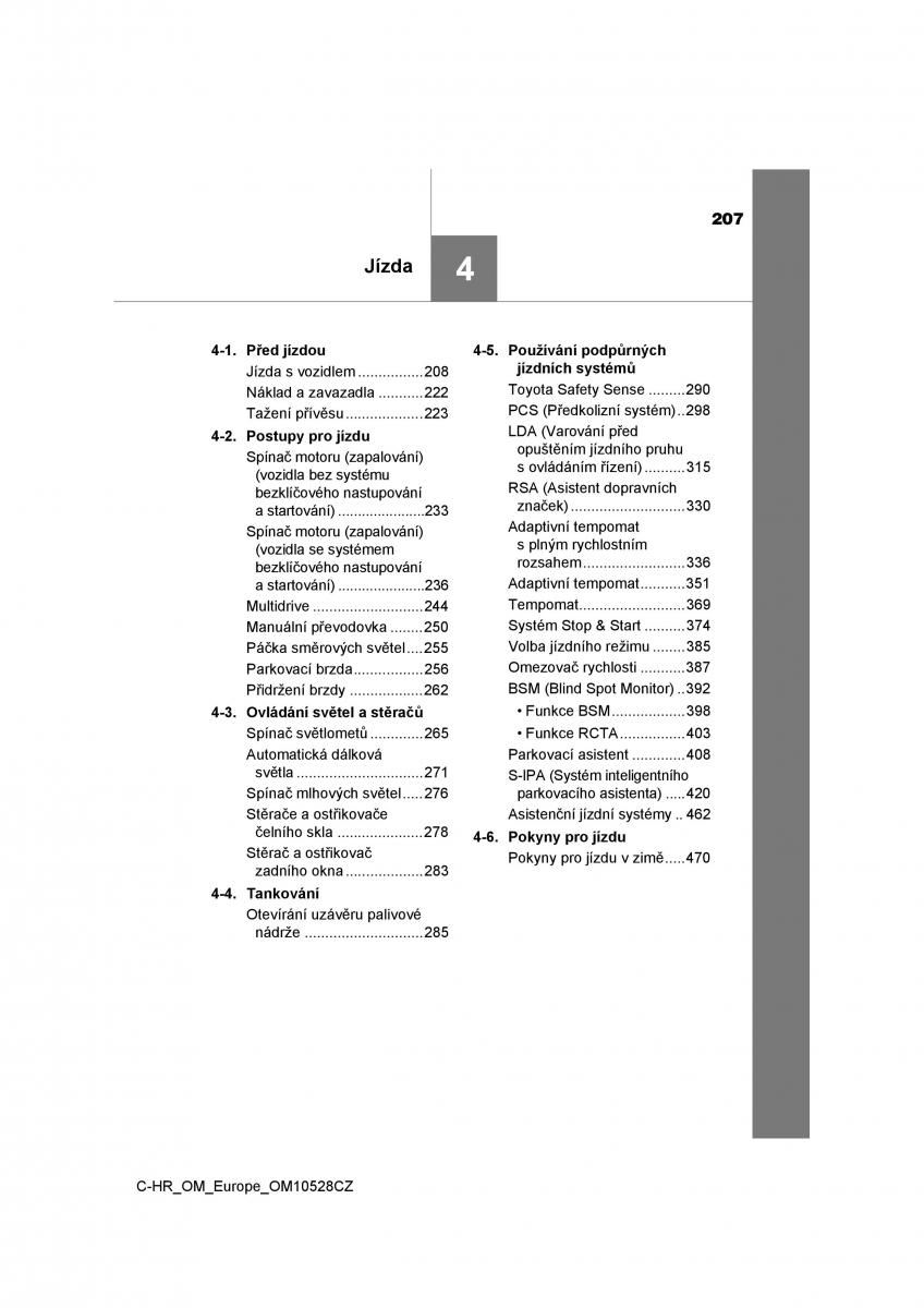 Toyota C HR navod k obsludze / page 207