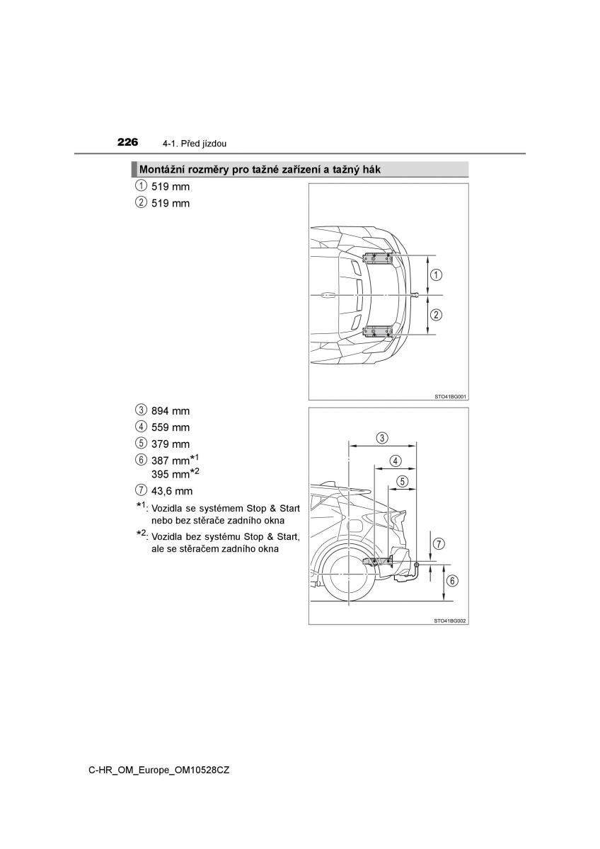 Toyota C HR navod k obsludze / page 226