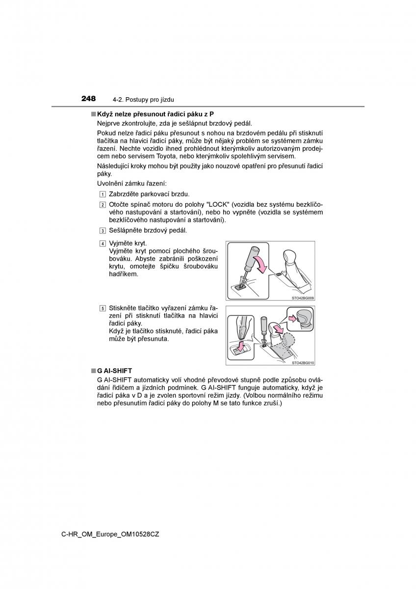 Toyota C HR navod k obsludze / page 248