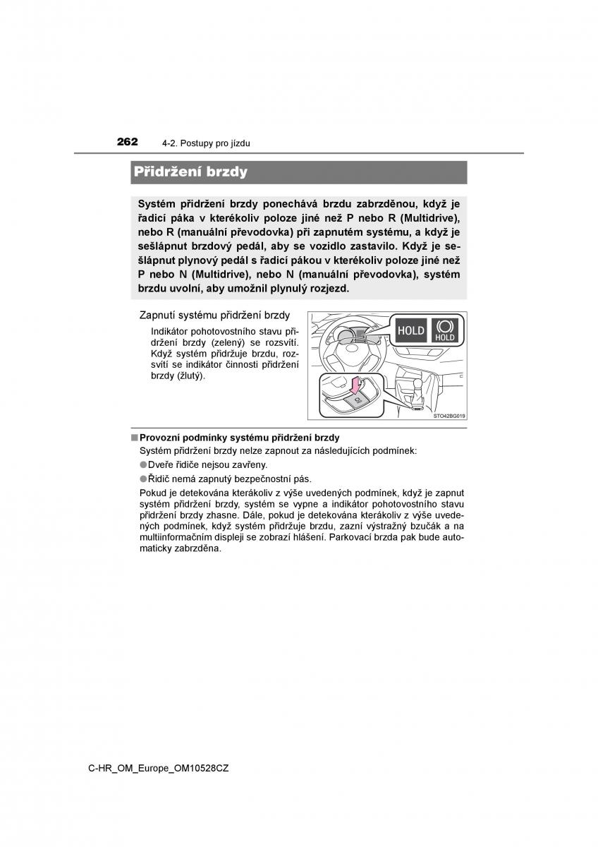 Toyota C HR navod k obsludze / page 262