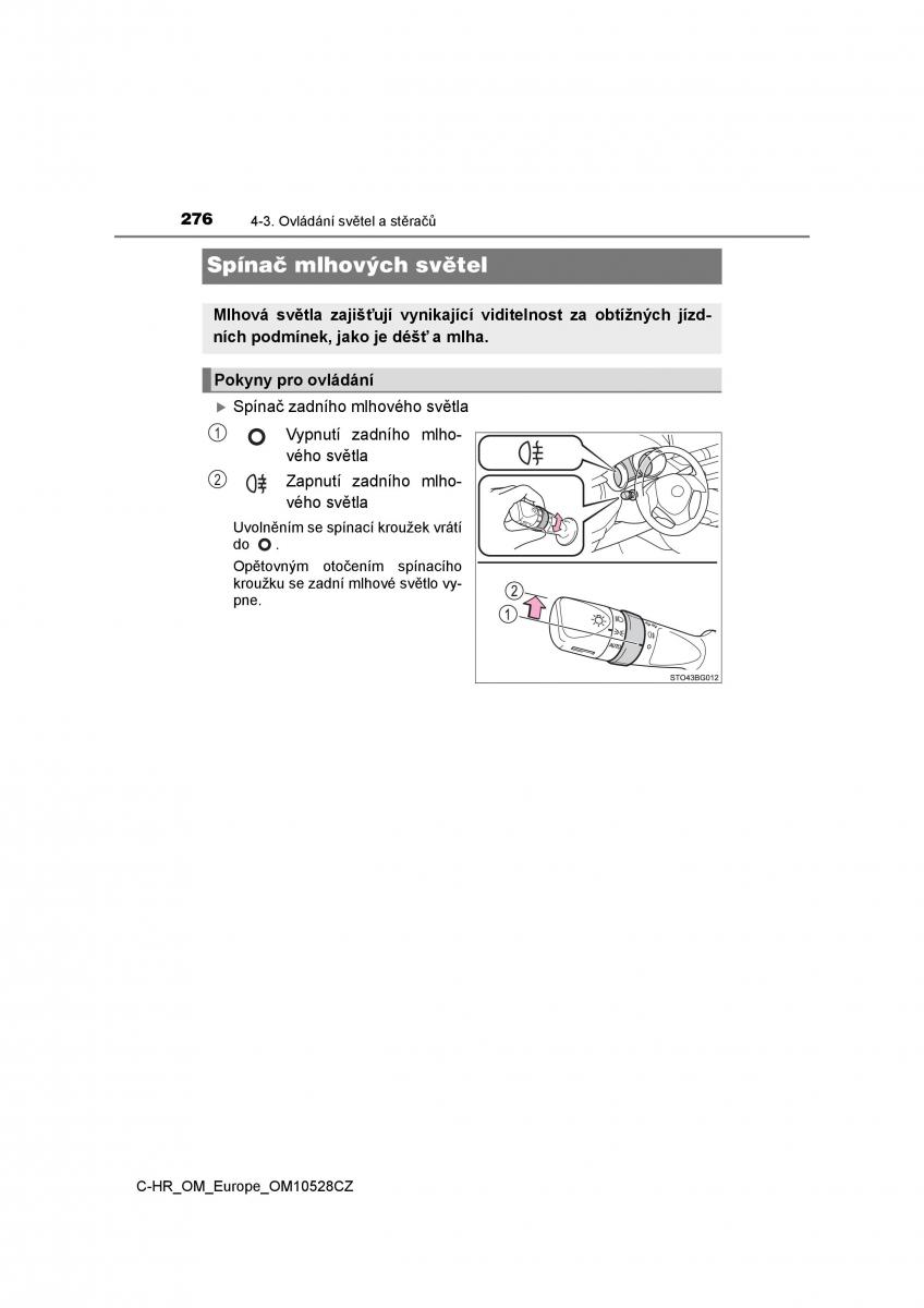 Toyota C HR navod k obsludze / page 276