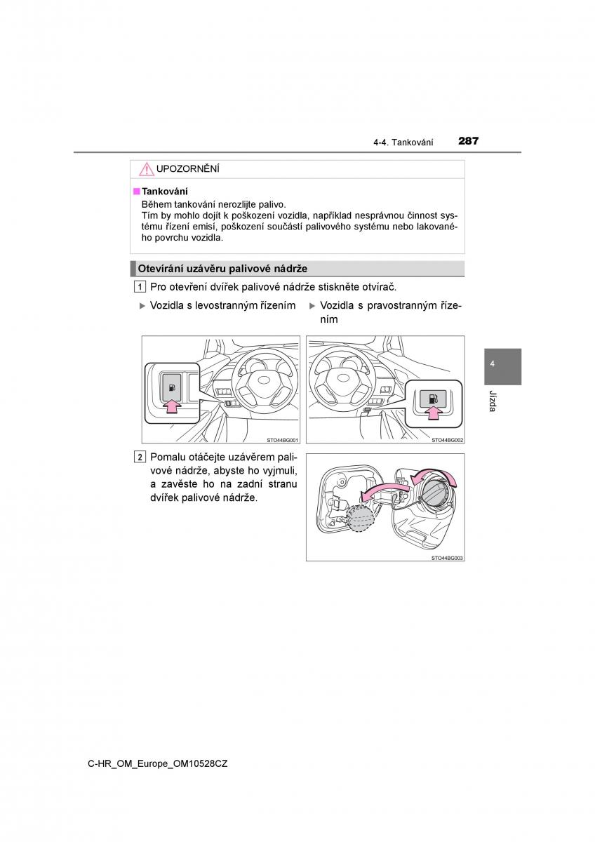 Toyota C HR navod k obsludze / page 287