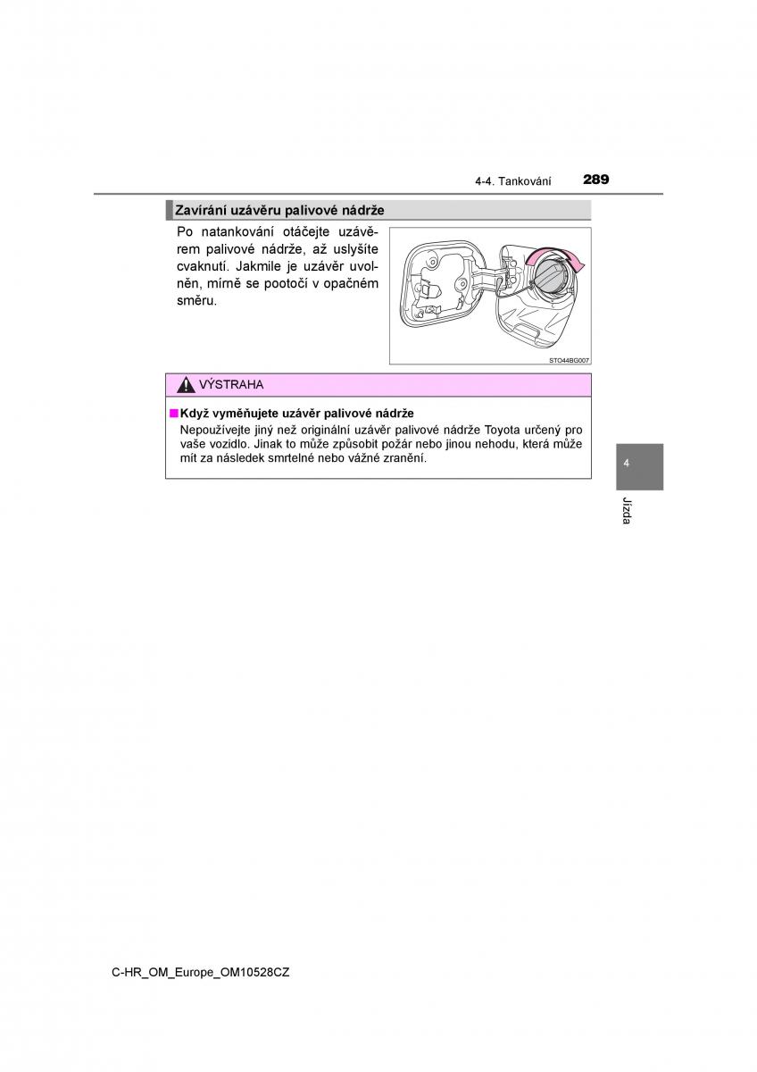 Toyota C HR navod k obsludze / page 289