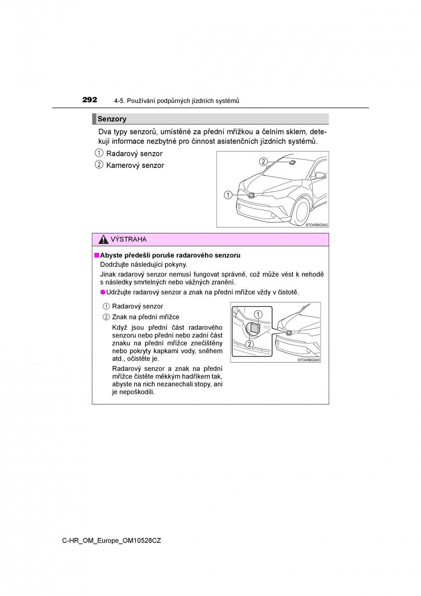 Toyota C HR navod k obsludze / page 292