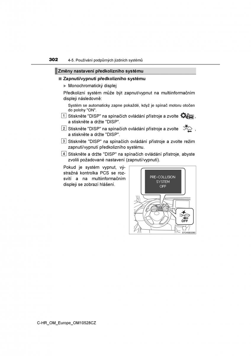 Toyota C HR navod k obsludze / page 302