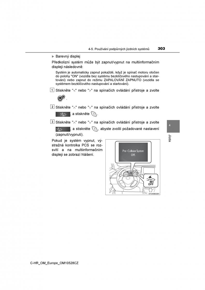 Toyota C HR navod k obsludze / page 303