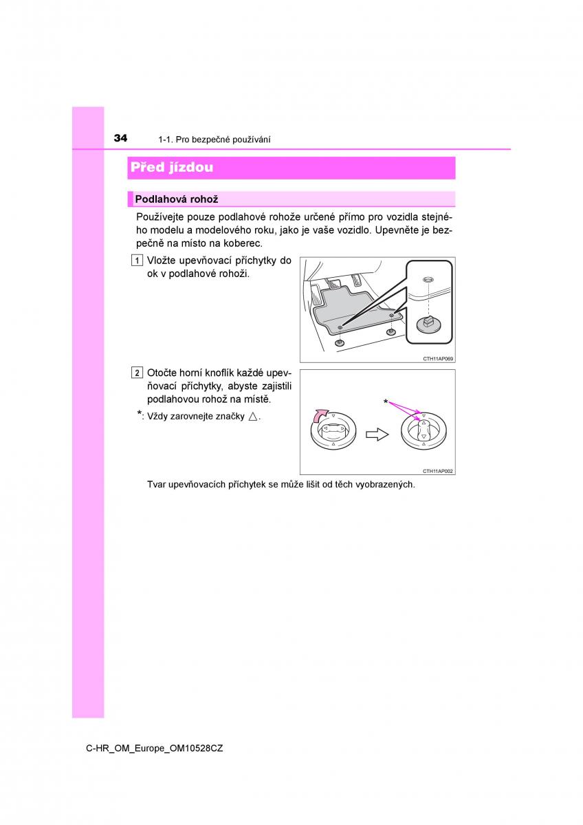 Toyota C HR navod k obsludze / page 34