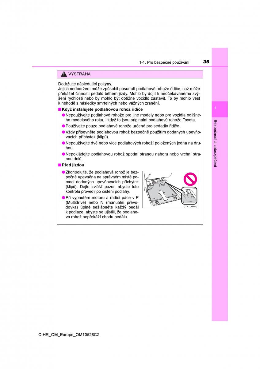 Toyota C HR navod k obsludze / page 35