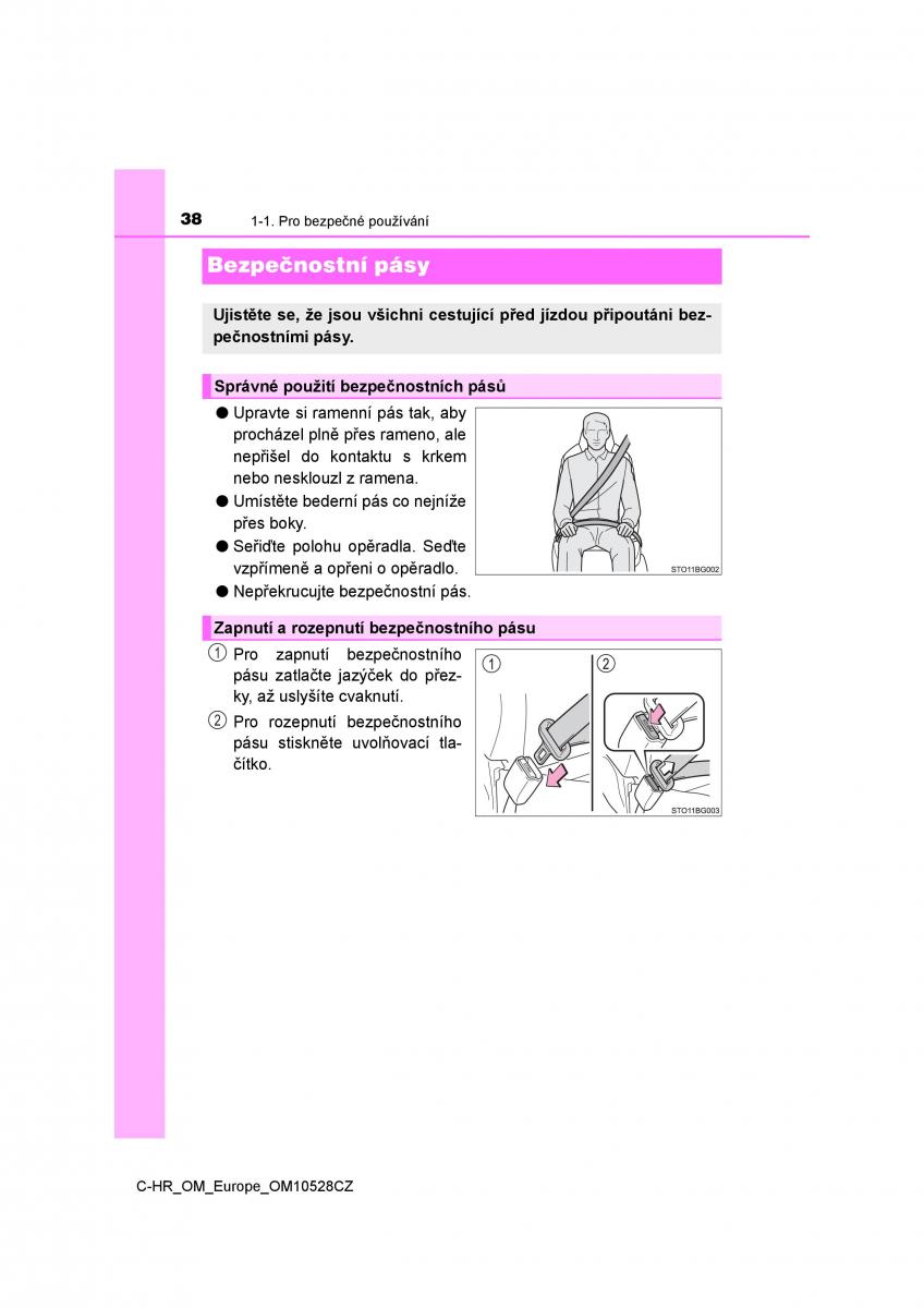 Toyota C HR navod k obsludze / page 38