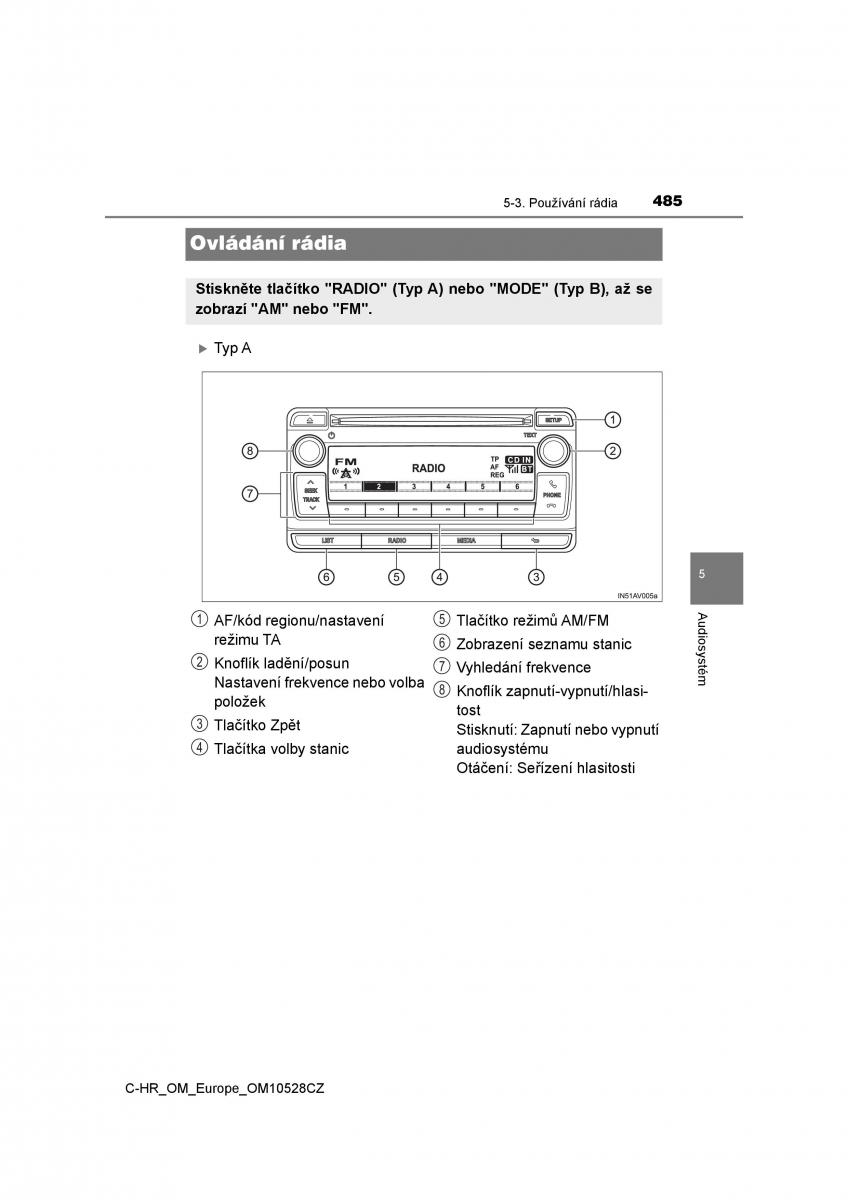 Toyota C HR navod k obsludze / page 485