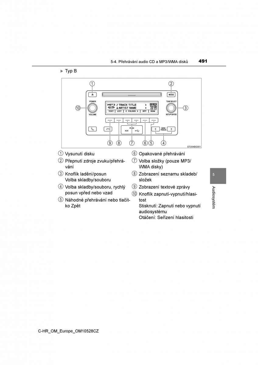 Toyota C HR navod k obsludze / page 491