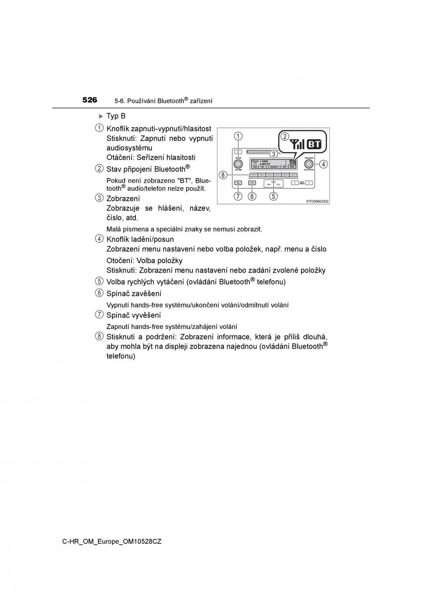 Toyota C HR navod k obsludze / page 526