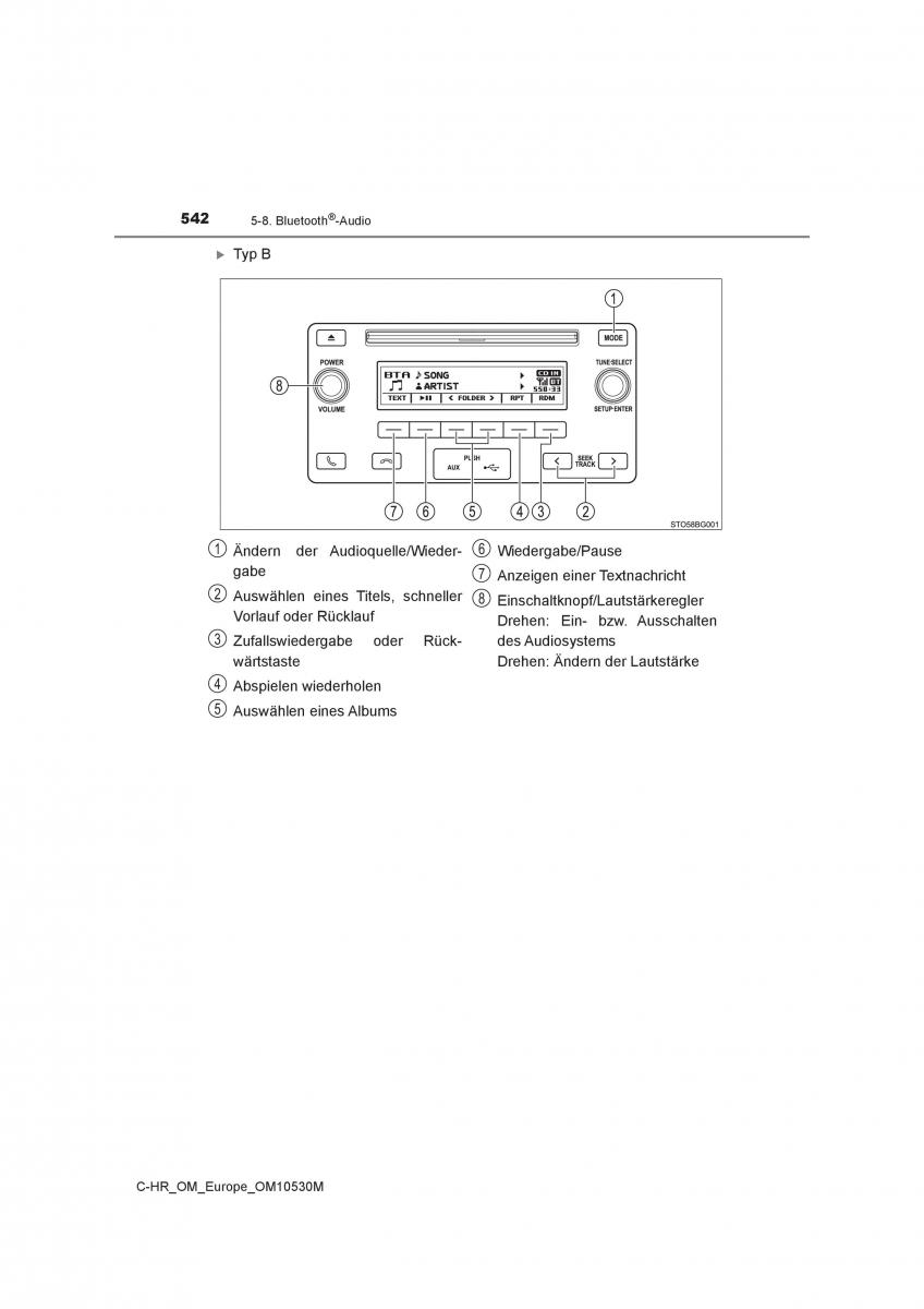 Toyota C HR Handbuch / page 542