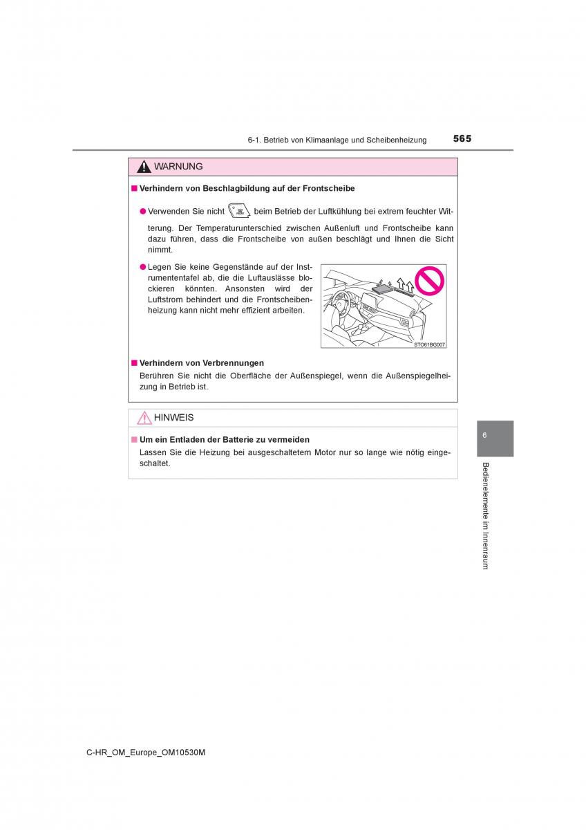 Toyota C HR Handbuch / page 565