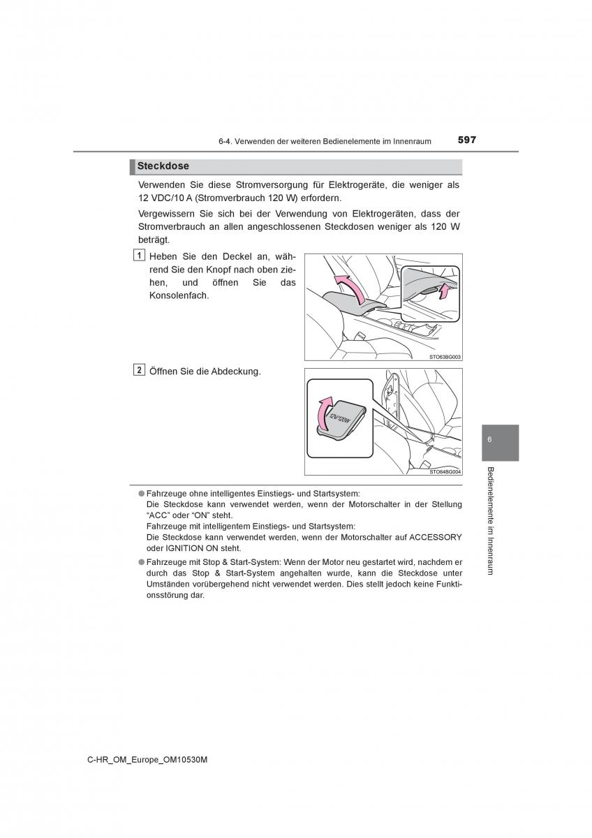 Toyota C HR Handbuch / page 597