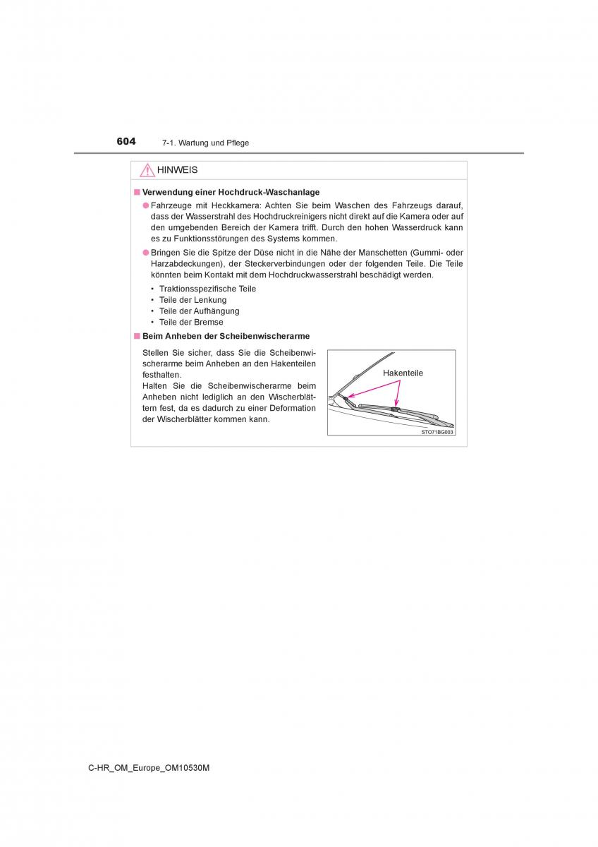 Toyota C HR Handbuch / page 604