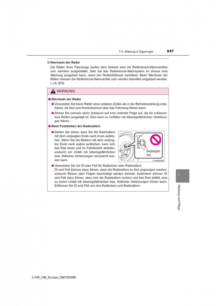 Toyota C HR Handbuch / page 647