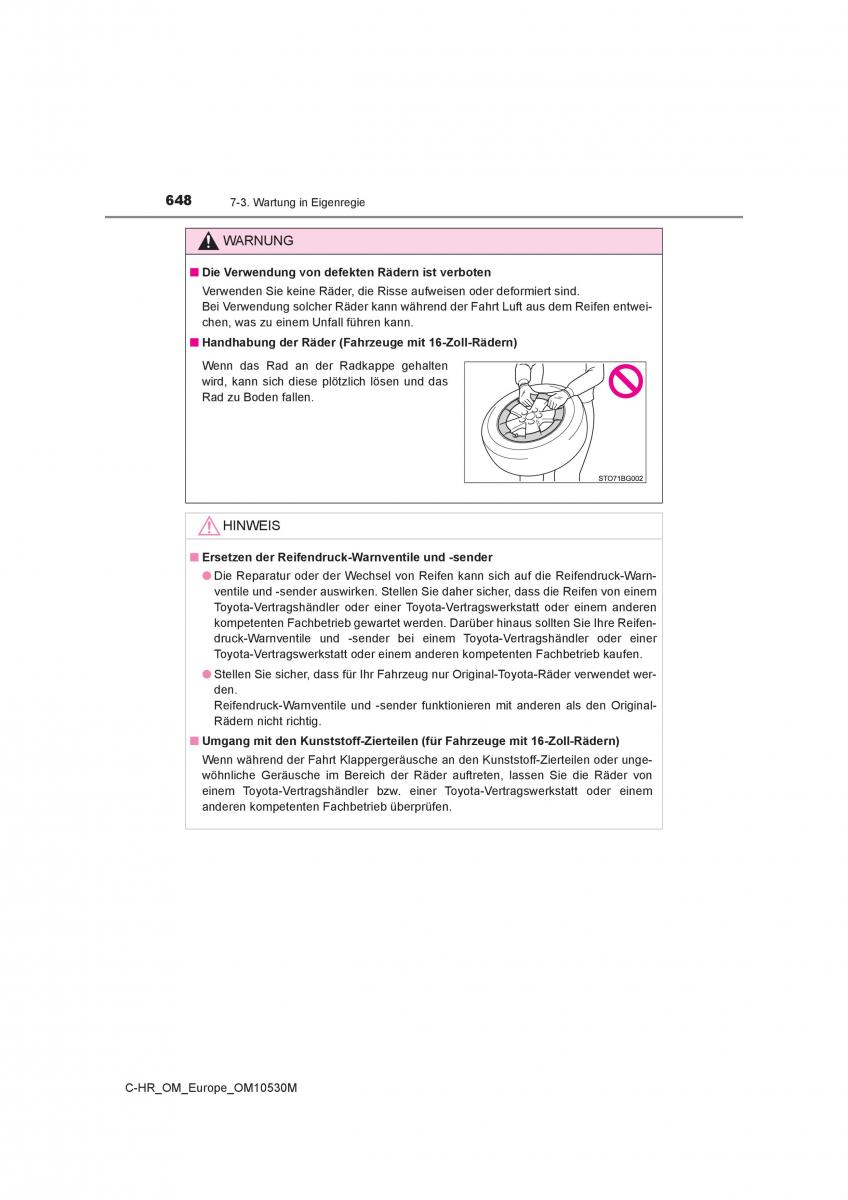 Toyota C HR Handbuch / page 648