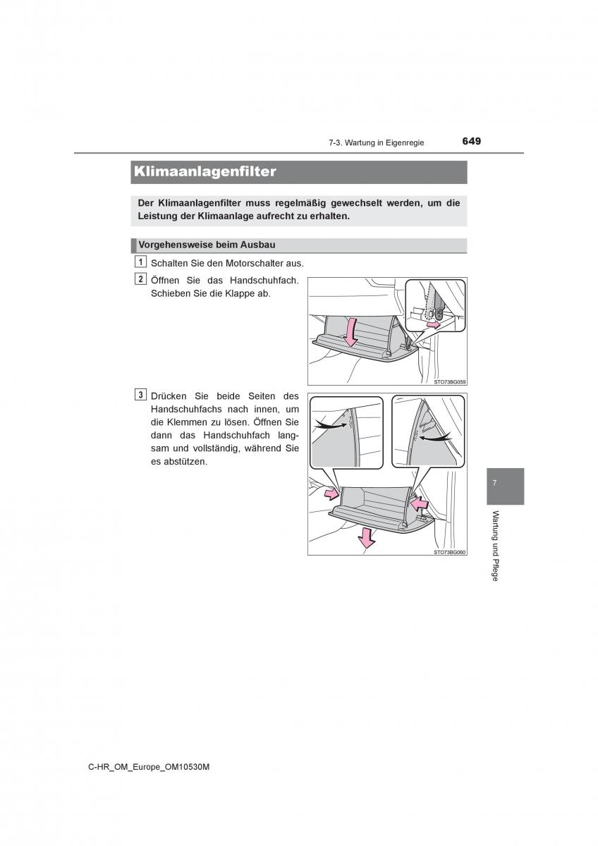 Toyota C HR Handbuch / page 649