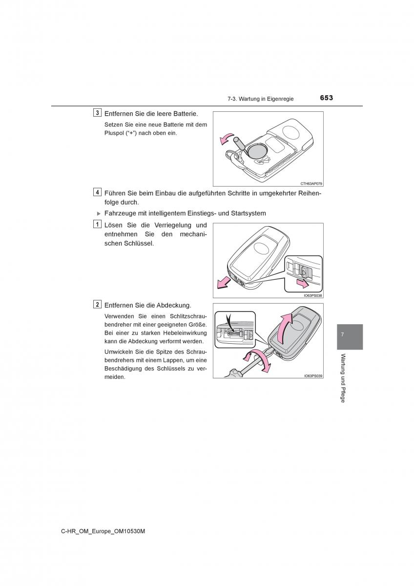 Toyota C HR Handbuch / page 653