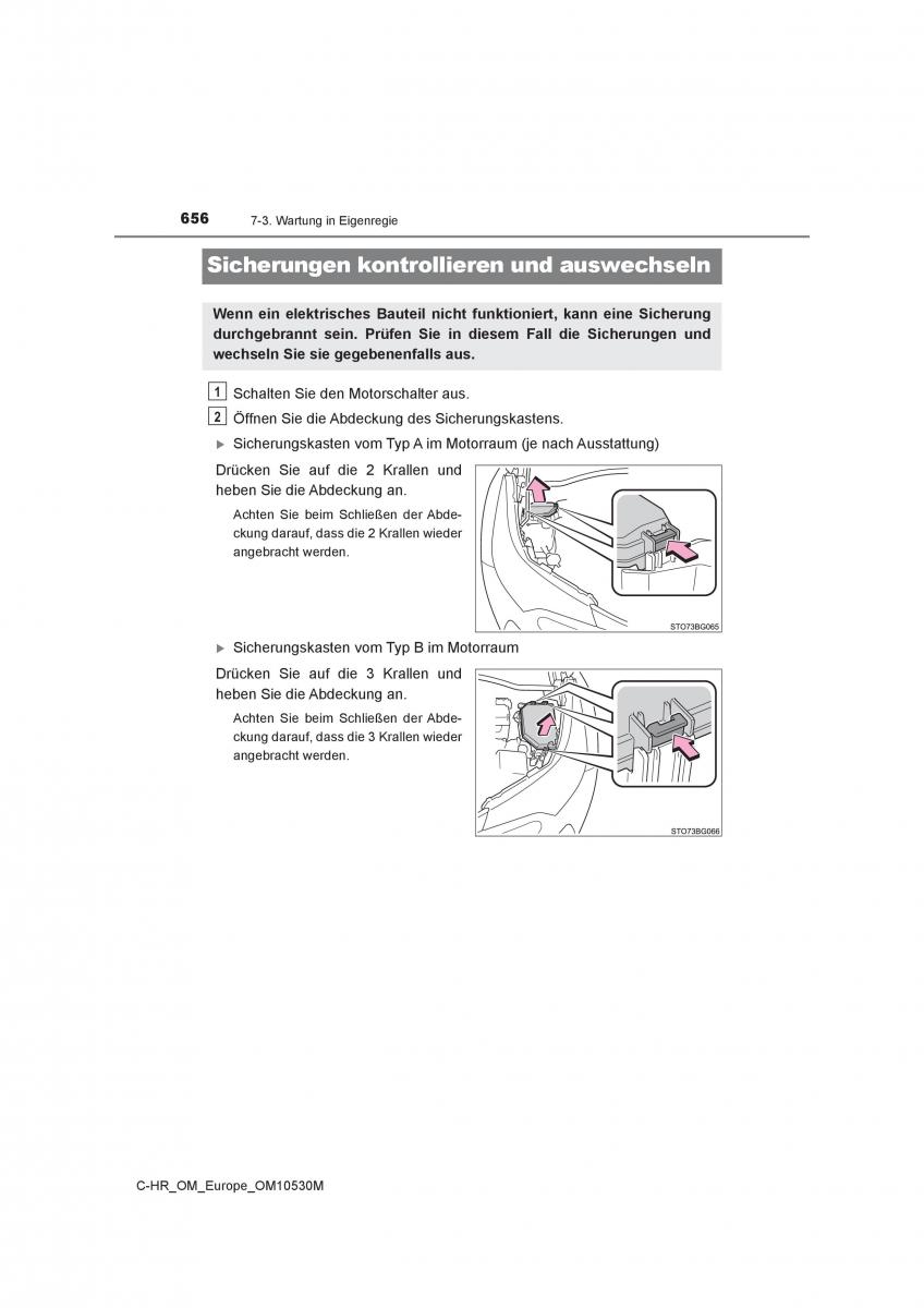 Toyota C HR Handbuch / page 656