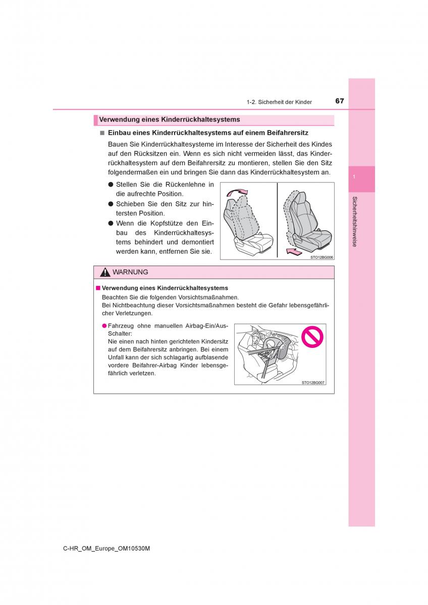 Toyota C HR Handbuch / page 67