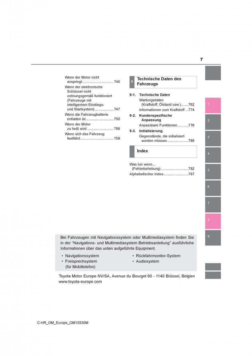 Toyota C HR Handbuch / page 7