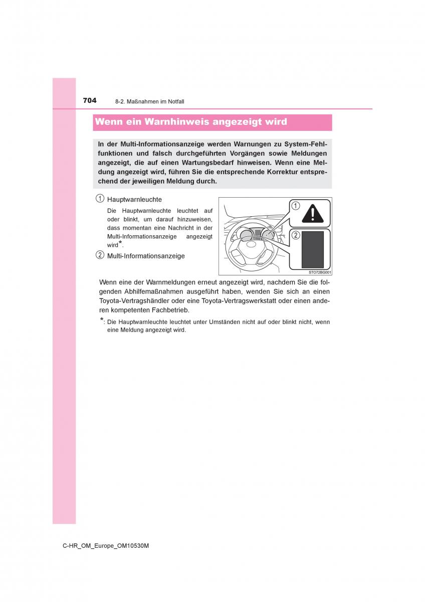 Toyota C HR Handbuch / page 704