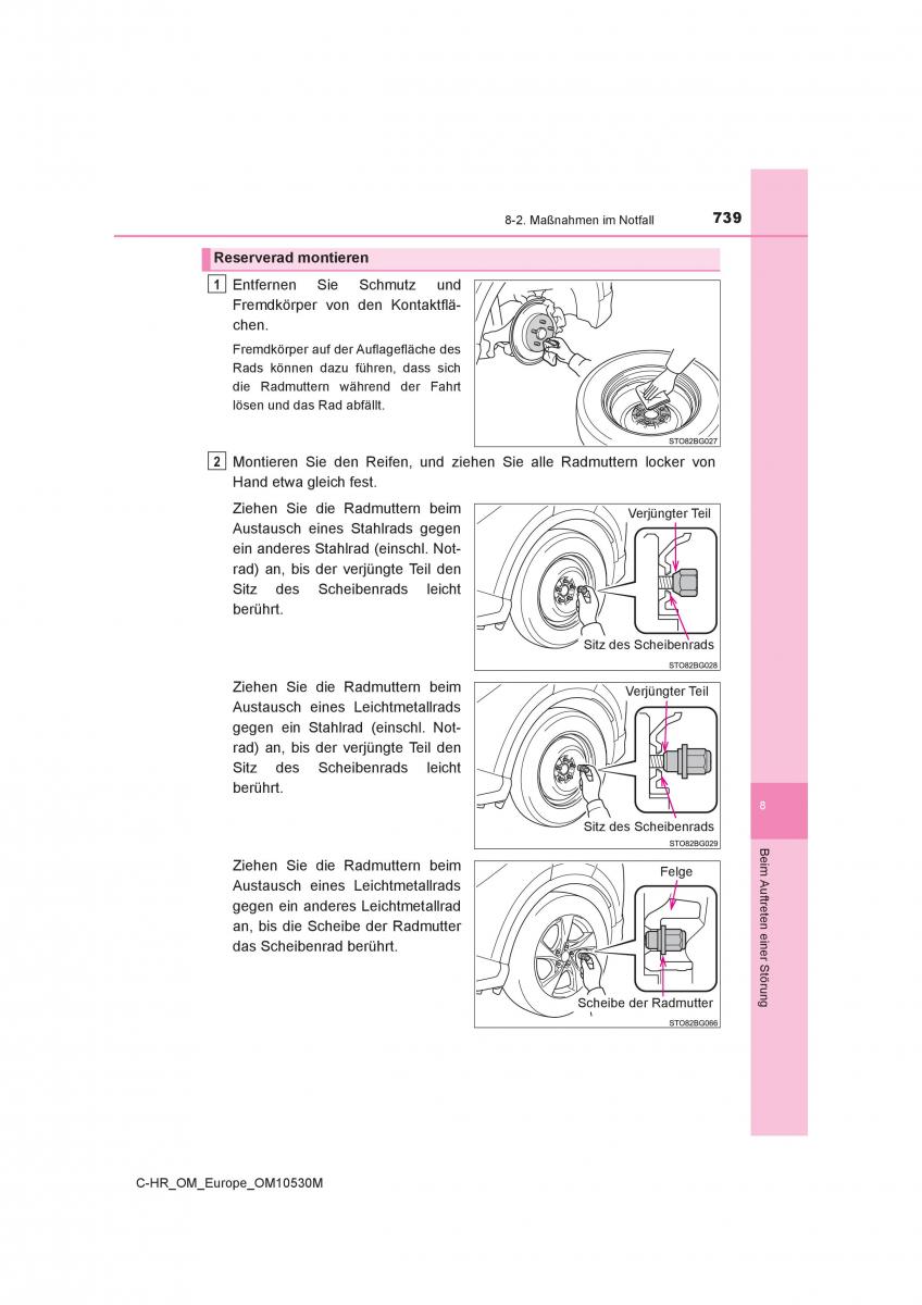 Toyota C HR Handbuch / page 739