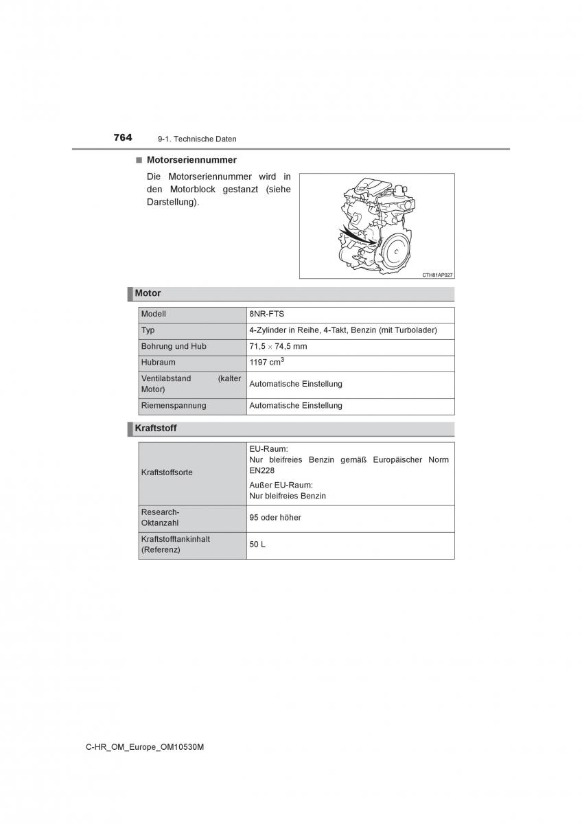 Toyota C HR Handbuch / page 764