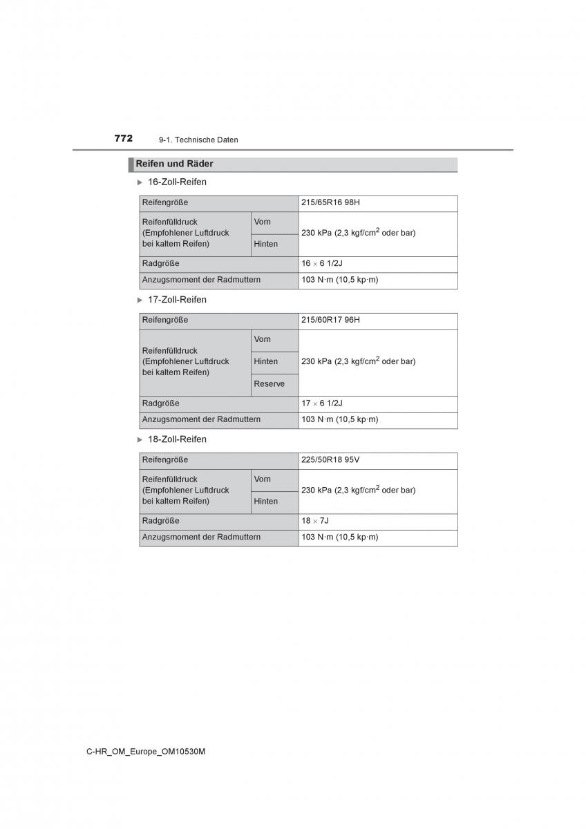 Toyota C HR Handbuch / page 772