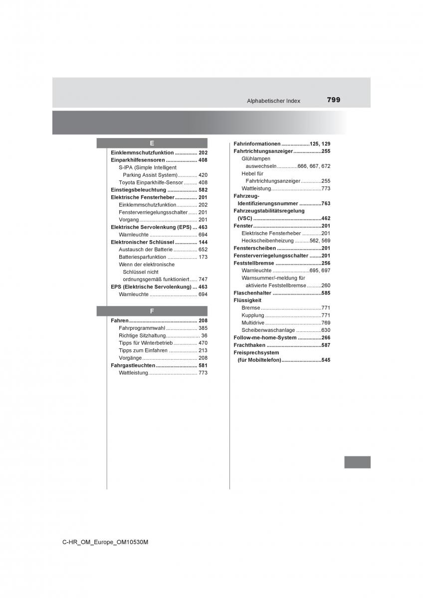 Toyota C HR Handbuch / page 799