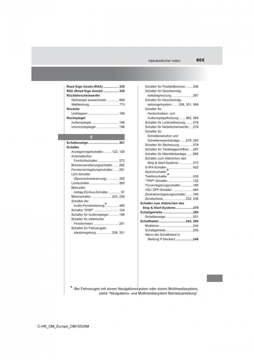 Toyota C HR Handbuch / page 805