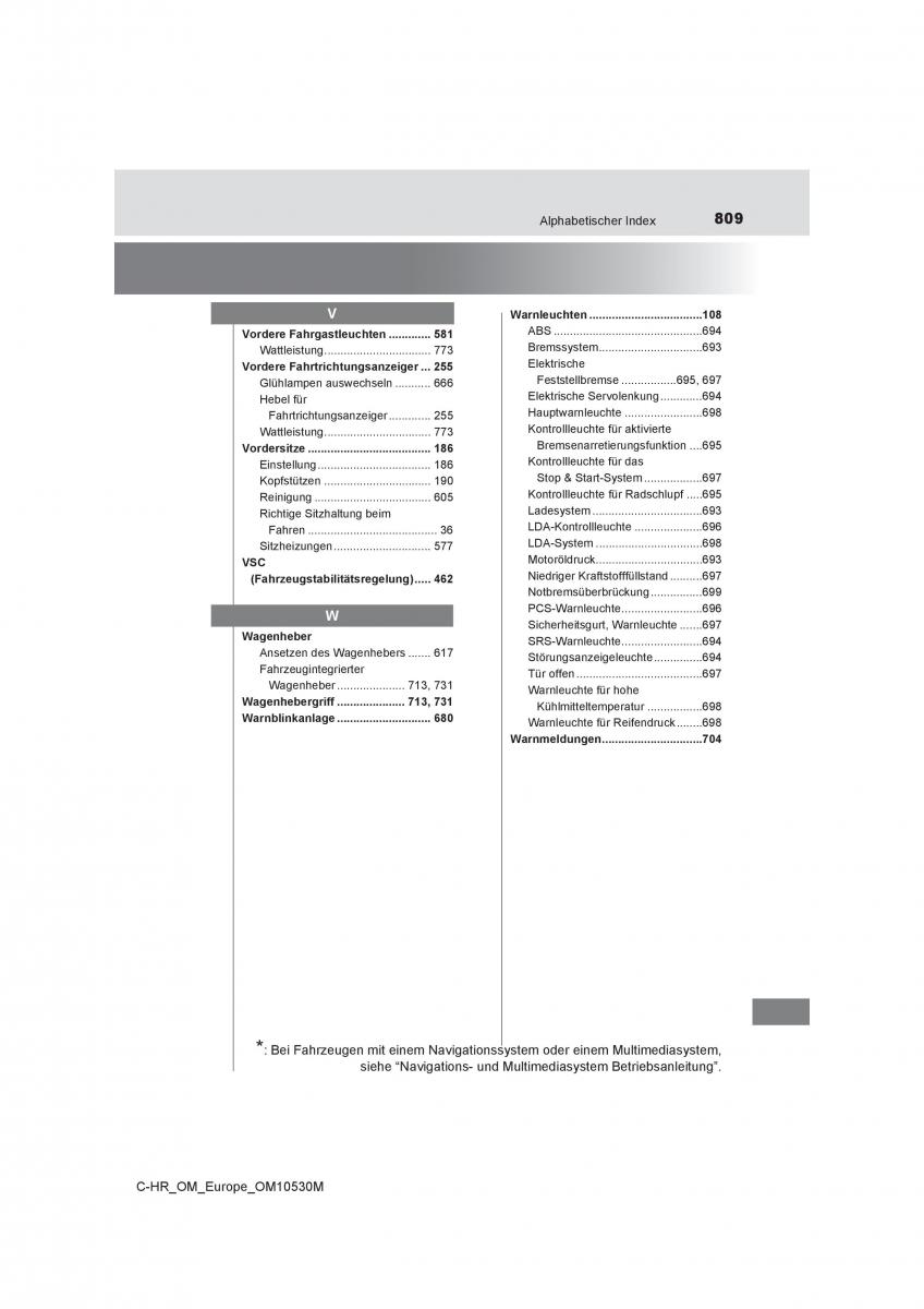 Toyota C HR Handbuch / page 809