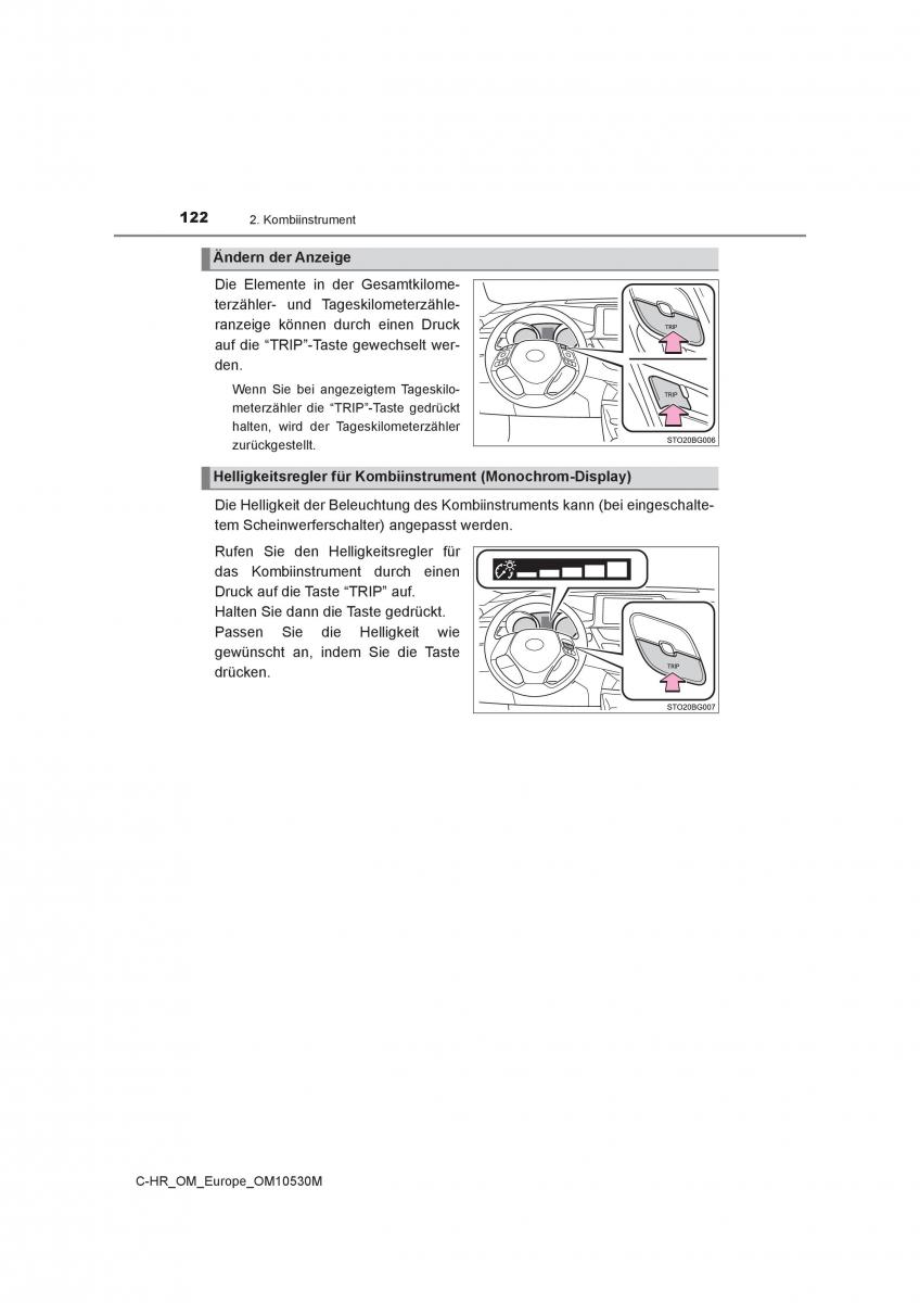 Toyota C HR Handbuch / page 122