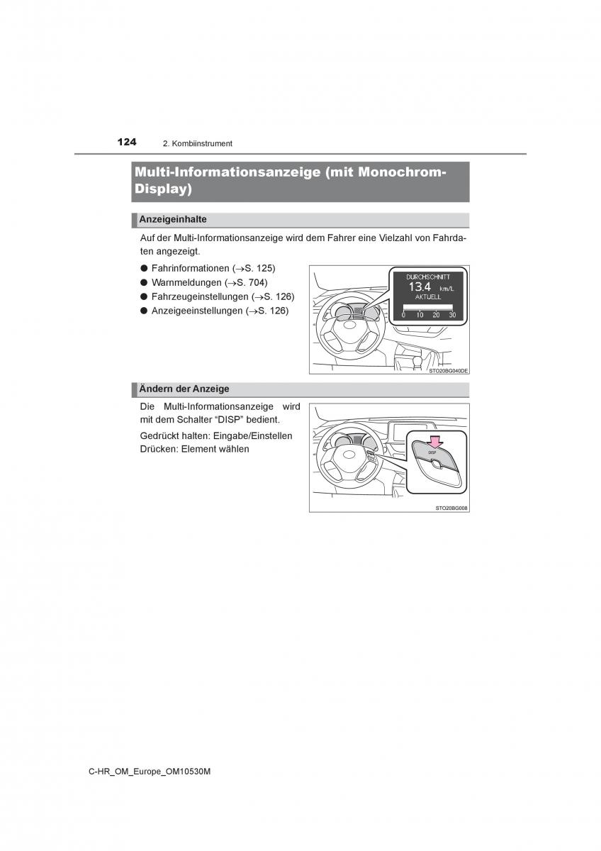 Toyota C HR Handbuch / page 124