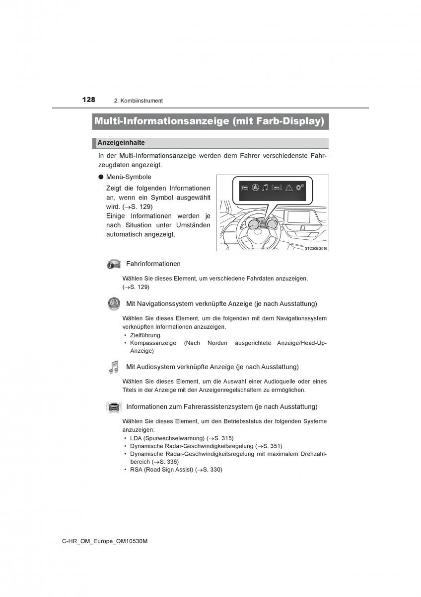 Toyota C HR Handbuch / page 128