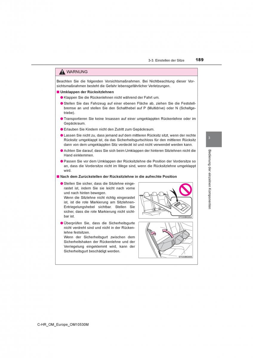 Toyota C HR Handbuch / page 189