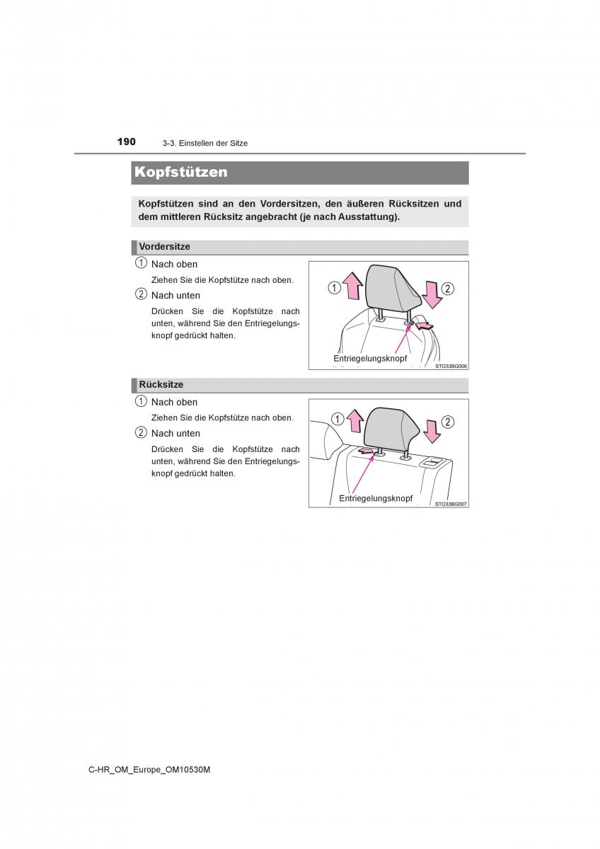 Toyota C HR Handbuch / page 190