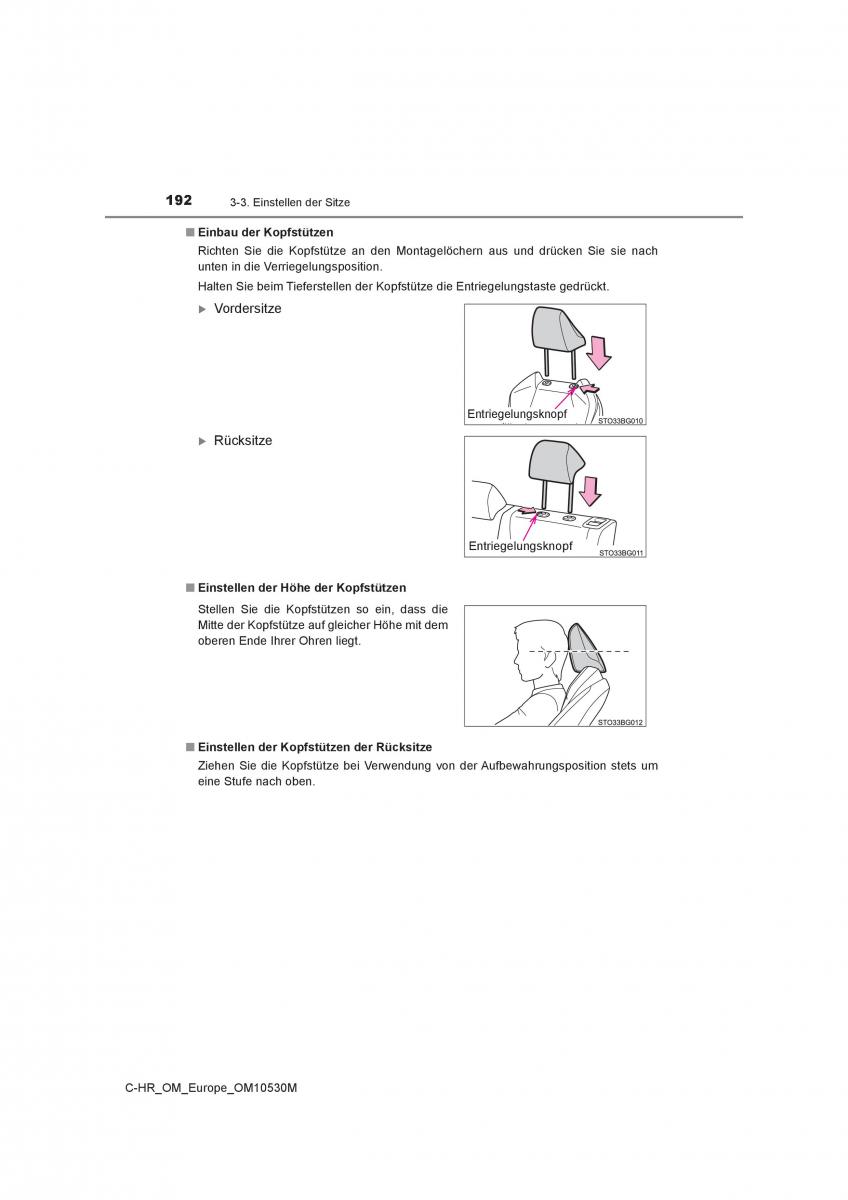 Toyota C HR Handbuch / page 192