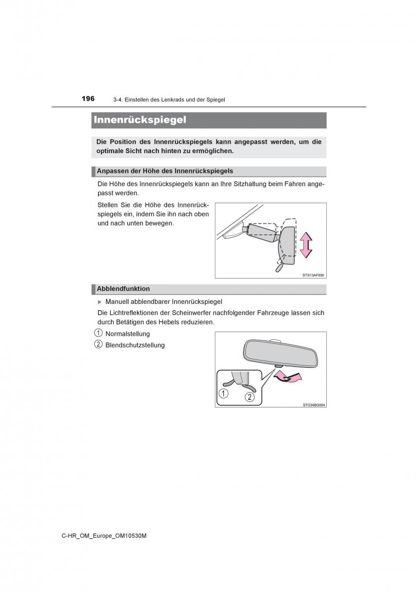 Toyota C HR Handbuch / page 196