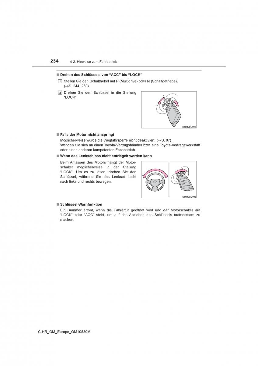 Toyota C HR Handbuch / page 234