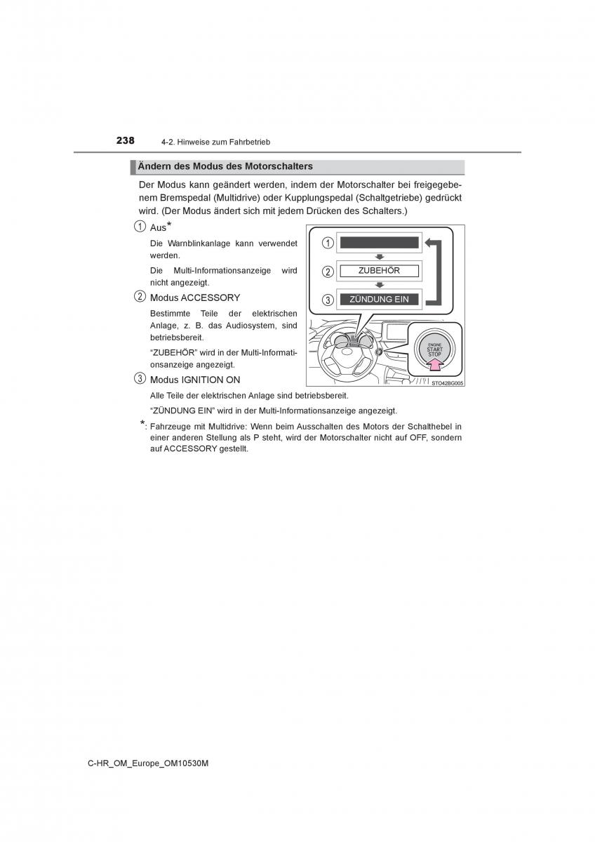 Toyota C HR Handbuch / page 238